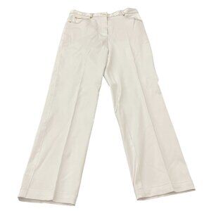 St. John Sports White Shimmery Jean With Gold Hardware, Size 30